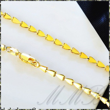 [NECKLACE] 18K Gold Plated Triangle Chain 三角形 トライアングル リンクチェーン ゴールド ショート ネックレス 2.8x600mm 【送料無料】_画像3