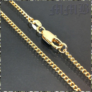[NECKLACE] 18K Gold Filled Flat Curb Chain ゴールド スリム 喜平 チェーン ショート チョーカー ネックレス 2x400mm (4g) 【送料無料】の画像2