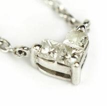 STAR JEWELRY スタージュエリー ミステリアスハート ネックレス ダイヤモンド 0.1ct ハート K18WG 18金 ホワイトゴールド 20568 【中古】_画像1