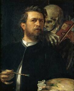 Art hand Auction Nouvel autoportrait de Böcklin avec la mort jouant du violon dans un cadre en bois, avec trois fonctionnalités majeures, dont le traitement photocatalytique, prix spécial 1980 yens (frais de port inclus) Achetez-le maintenant, Ouvrages d'art, Peinture, autres