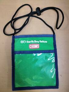 P99 CHUMS チャムス Earth day tokyo パスケース カードケース フタッフ証明 非売品 １個 17*14ｃｍ　サコッシュ　送料無料