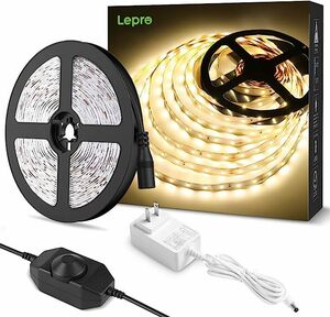 Lepro テープライト LEDテープ 10m 電球色 無段階調光 間接照明 高演色タイプ ストリップライト 両面テープ 切断可能 工具不要 取付簡単