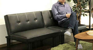  division type sofa bed color / black reclining compact size Hokkaido * Tohoku * Okinawa * remote island to delivery un- possible 