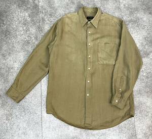 希少 美品 J.CREW 90s vintage リネン シャツ S 実寸 L XL 相当 ベージュ オーバー サイズ シルエット Jクルー 麻 100% 旧タグ 正規品 古着