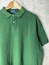 ☆ビッグサイズ US古着 POLO Ralph Lauren ラルフローレン ポロシャツ ポニーロゴ 刺繍 グリーン緑【XL】鹿の子　　　　　◆3932◆_画像1