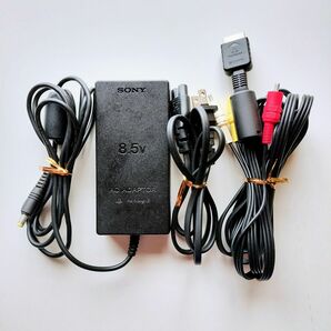 PS2 薄型用 純正電源ACアダプタ + ステレオAVケーブル セット