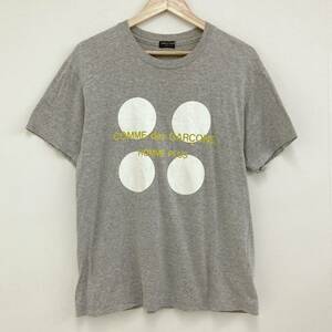 AD1997 コムデギャルソンオムプリュス ゴールド ロゴ ドット Tシャツ グレー HOMME PLUS 半袖 カットソー Tee 90s VINTAGE archive 3070254