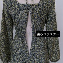 アンドクチュール And Couture 小花柄 長袖 ワンピース 裏地付 38_画像6