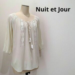 Nuit et Jour embroidery gya The - blouse eggshell white tops spring summer 