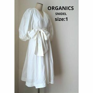 ORGANICS Snidel tough ta volume midi dress white 1