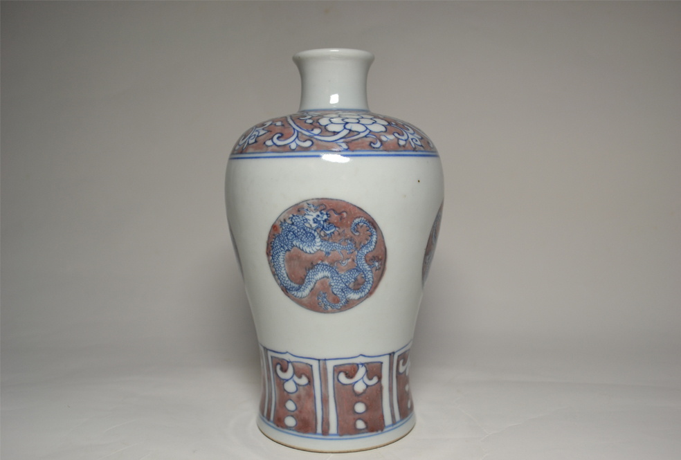 中国美術釉里紅花瓶華道具中国古玩置物| JChere雅虎拍卖代购