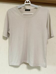 半袖 カットソー ベージュ Tシャツ トップス Lサイズ レディース グレージュ