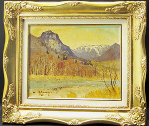 Art hand Auction Hiroshi Ogawa Las orillas del río Azusa Pintura al óleo Autenticidad garantizada Enmarcado No. F3, cuadro, pintura al óleo, Naturaleza, Pintura de paisaje