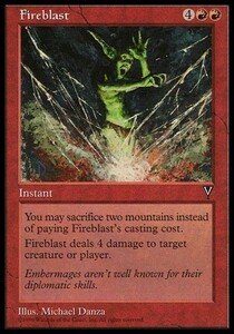 え赤 火炎破 1枚（4枚在庫s 英 良品 VIS）/Fireblast（MTG /ビジョンズ/Visions/）