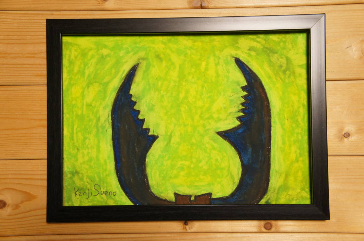 [Escarabajo ciervo] Pintura con crayón manuscrita pintada a mano tamaño A4 634, pintura con crayones, pintura al óleo al pastel, arte original, obra de arte, cuadro, pintura al pastel, dibujo con crayón