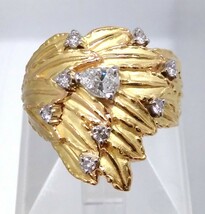 【新品仕上げ済】 Pt900 K18 ダイヤモンド 0.17ct 0.19ct リング 約9号 10.7g_画像2