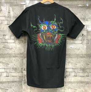 90s USA製 CHRISTIAN FLETCHER クリスチャンフレッチャー 半袖Tシャツ バックプリント JERZEES サイズM ブラック