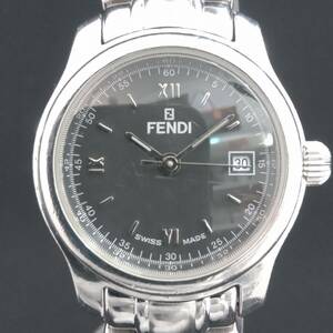  Fendi FENDI 210L battery type quartz black face Date lady's 