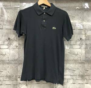 フランス製 70s LACOSTE ラコステ 半袖ポロシャツ サイズ表記2 ブラック 店舗受取可