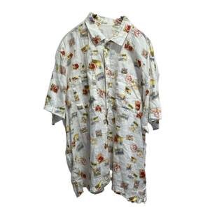 papas aloha shirt 切手プリント アロハシャXLサイズ　パパス 店舗受取可