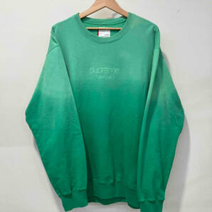 supreme 19ss dipped crewneck フェード ロゴ Ｌ シュプリーム グリーン 緑の画像1