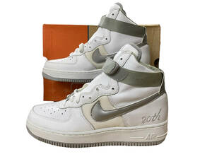 ジャンク 【観賞用】NIKE AIR FORCE 1 HI L/M METALLIC SILVER 20TH 302347-102 27.5cm US 9.5 EU 43 スニーカー ホワイト エアフォース