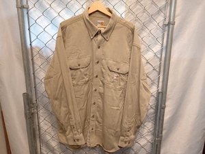 Carhartt FR Tan Flame Resistant Work Shirt L 294-62 カーハート エフアール フレームレジスタントワークシャツ メキシコ製 店舗受取可