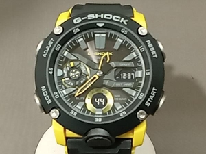 【即決】CASIO カシオG-SHOCK ジーショッククォーツ腕時計 /GA-2000-1A9JF デジアナ ブラック文字盤 /カーボンコアガード構造 イエロー
