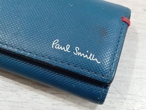 通年 Paul Smith ポールスミス 4連 レザー キーケース キーホルダー ブルー_画像4