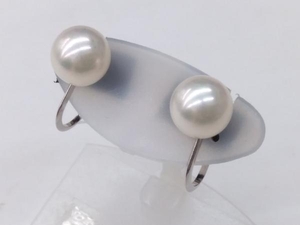 K18WG white gold pearl pearl earrings gross weight 2.13g screw type accessory so-ting attaching 