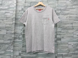 Supreme/ S/S POCKET TEE/グレー/L/半袖Tシャツ/ポケットT/ヘビーウェイト/シュプリーム