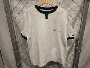 Champion T-SHIRT 90s 刺繍タグ リンガー Tシャツ ヘザーグレー 霜降り 古着 ヴィンテージ チャンピオン 店舗受取可