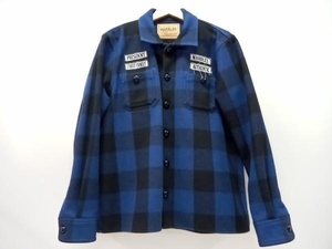 MARBLES MSH-A1401 Buefalo Check Shirt Jacket CPOジャケット メンズ Mサイズ ブルー チェック柄 日本製