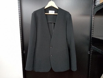 ATTACHMENT アタッチメント PE STRETCH DOUBLE CLOTH COLLARLESS テーラードジャケット サイズ3 ブラック 店舗受取可_画像1