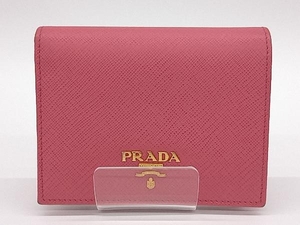 PRADA プラダ 1MV204 2つ折り財布 コンパクトウォレット ピンク レディース サフィアーノ マルチカラー 店舗受取可