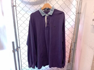 RALPH LAUREN POLO DENIM SWITCHING RUGBY SHIRT PURPLE ラルフローレン ポロ 襟デニム切替ラガーシャツ パープル サイズXL 店舗受取可