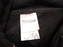 RIPNDIP リップンディップ パーカー XLサイズ ブラック 猫 内側起毛 店舗受取可_画像5