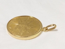 K24 K18 ゴールド（総16.8g） コイン カナダ 金貨1/2oz ペンダント ネックレス トップ_画像3