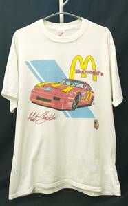 [90s] JERZEES MCDONALD RACING TEAM FORD TEE ジャージーズ マクドナルド フォード レーシングカー Tシャツ L 白 USA 古着 店舗受取可