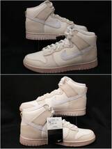 [黒タグ付・未使用] NIKE DUNK HIGH PRM CRACKED LEATHER ダンク クラックド レザー スニーカー 26.5cm 白 ピンク DV0822-100 店舗受取可_画像4