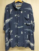 PORTER CLASSIC BON DANCE ALOHA SHIRT NAVY アロハシャツ ポータークラシック 盆踊り ネイビー XL 日本製 店舗受取可_画像1