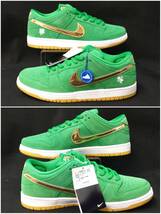 [黒タグ付・未使用] NIKE SB DUNK LOW PRO ST. PATRICKS DAY ダンク セントパトリック スニーカー 27.5cm 緑 金 BQ6817-303 店舗受取可_画像4