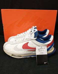 [箱・黒タグ付] NIKE sacai ZOOM CORTEZ サカイ コラボ ズーム コルテッツ 28.5cm 白 赤 青 ホワイト レッド DQ0581-100 店舗受取可