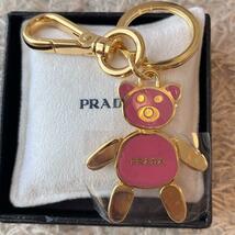 【未使用】PRADA バッグチャーム クマ キーホルダー ゴールド金具_画像2