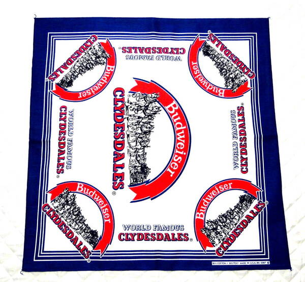 90's デッドストック バドワイザー ヴィンテージ バンダナ Bandana RN15187 HAV-A-HANK BUDWEISER ハンカチ 送料込