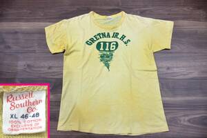 希少★USA製 60s Russell southern ビンテージ Tシャツ 染み込みプリント サイズ【XL】★50s 70s ランタグ チャンピオン 後付け 両V