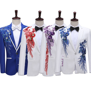  new arrival fine quality 2 point set white ( white )+ red race 4 color development tuxedo single stage costume men's suit outer garment trousers S M L-3XL musical performance .