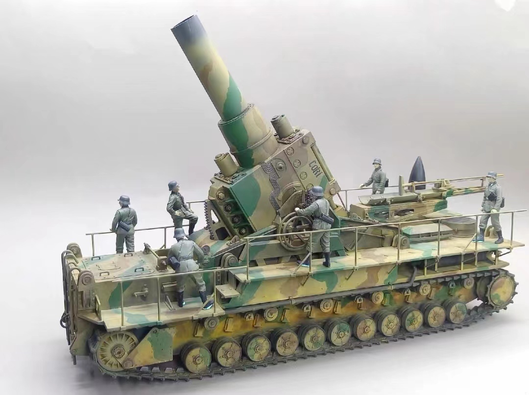 1/35 ドイツ軍自走重臼砲カール IV号 塗装済完成品 人形6体付き, プラモデル, 戦車, 軍用車両, 完成品