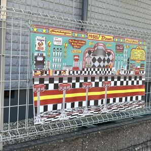 GARAGE BANNER(バナー)1950's Diner/フィフティーズ ダイナー/約 1200×600mm/看板/フラッグ/コカコーラの画像2