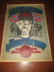 lynyrd skynyrd the rossington band Vintage концерт постер (VERY RARE!! r.tuten с автографом включая доставку!!)